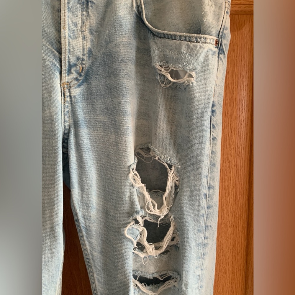 Destroyed Distressed Low Waist Boyfriend Jeans &Denim By H&M Women’s 33/32 - Picture 9 of 12